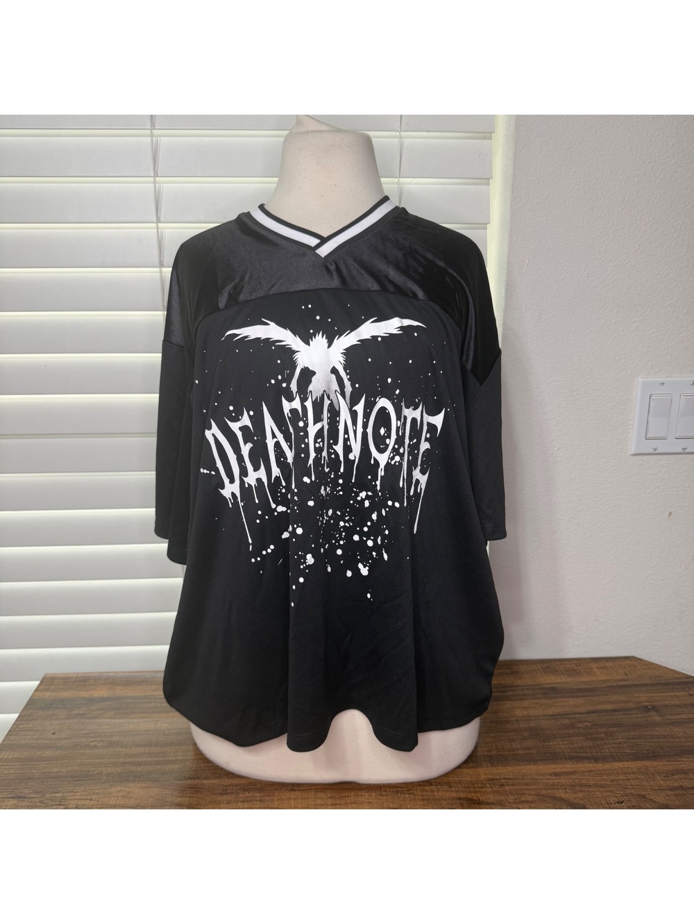 Hot Topic Death Note Oversized Black Jersey Shirt Medium